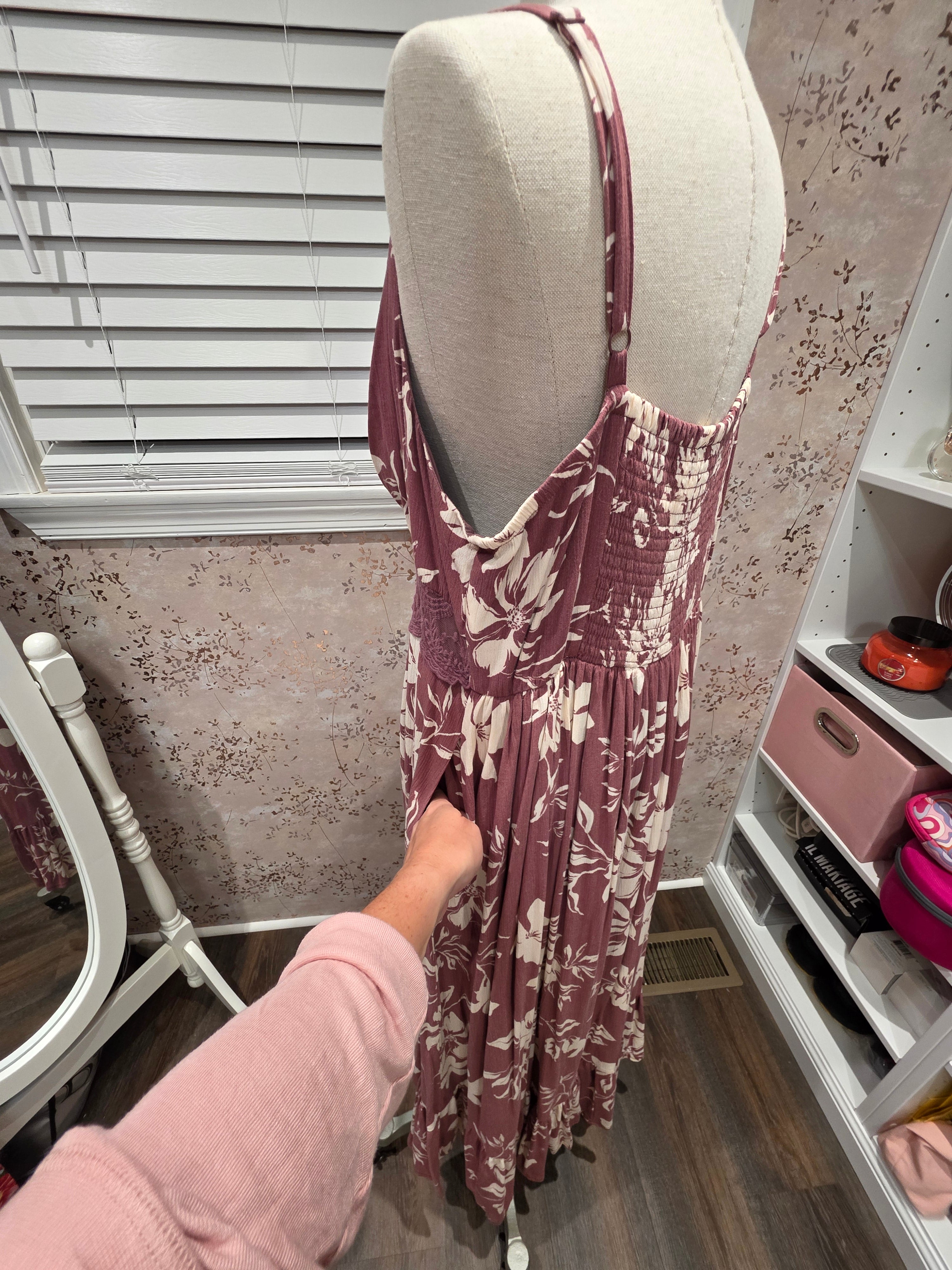 Torrid Mauve Floral Lace Maxi Dress- Torrid Size 2