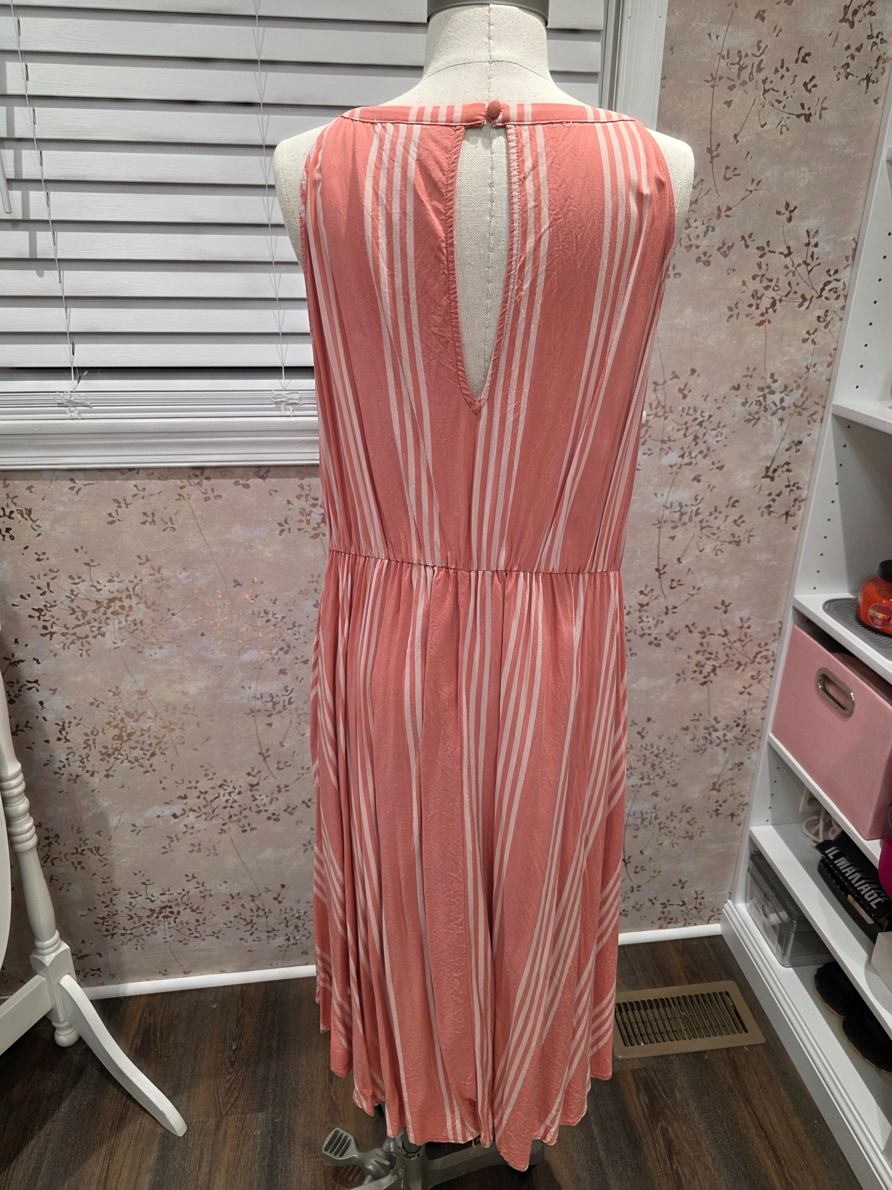 Torrid Blush Stripe Midi Dress- Torrid Size 2