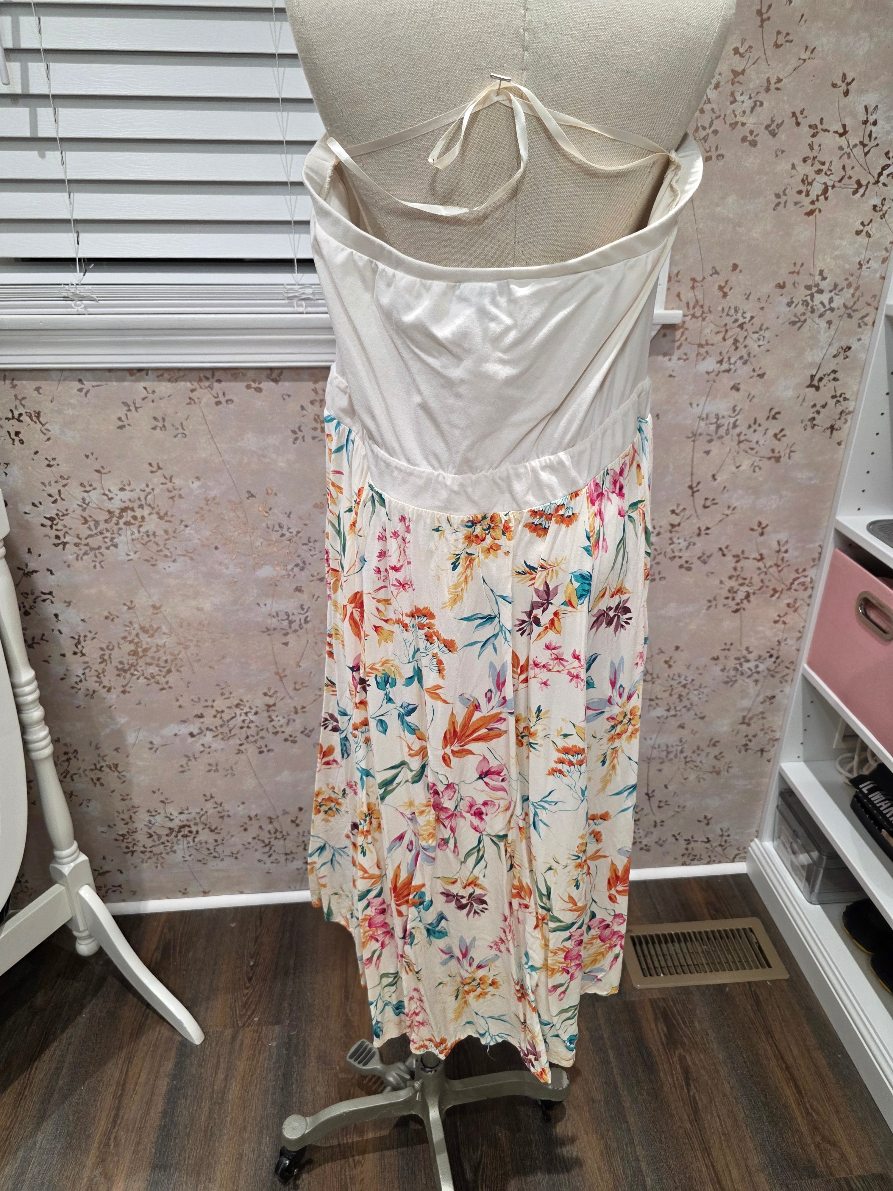 Torrid Floral Strapless Midi Dress Torrid Size 2
