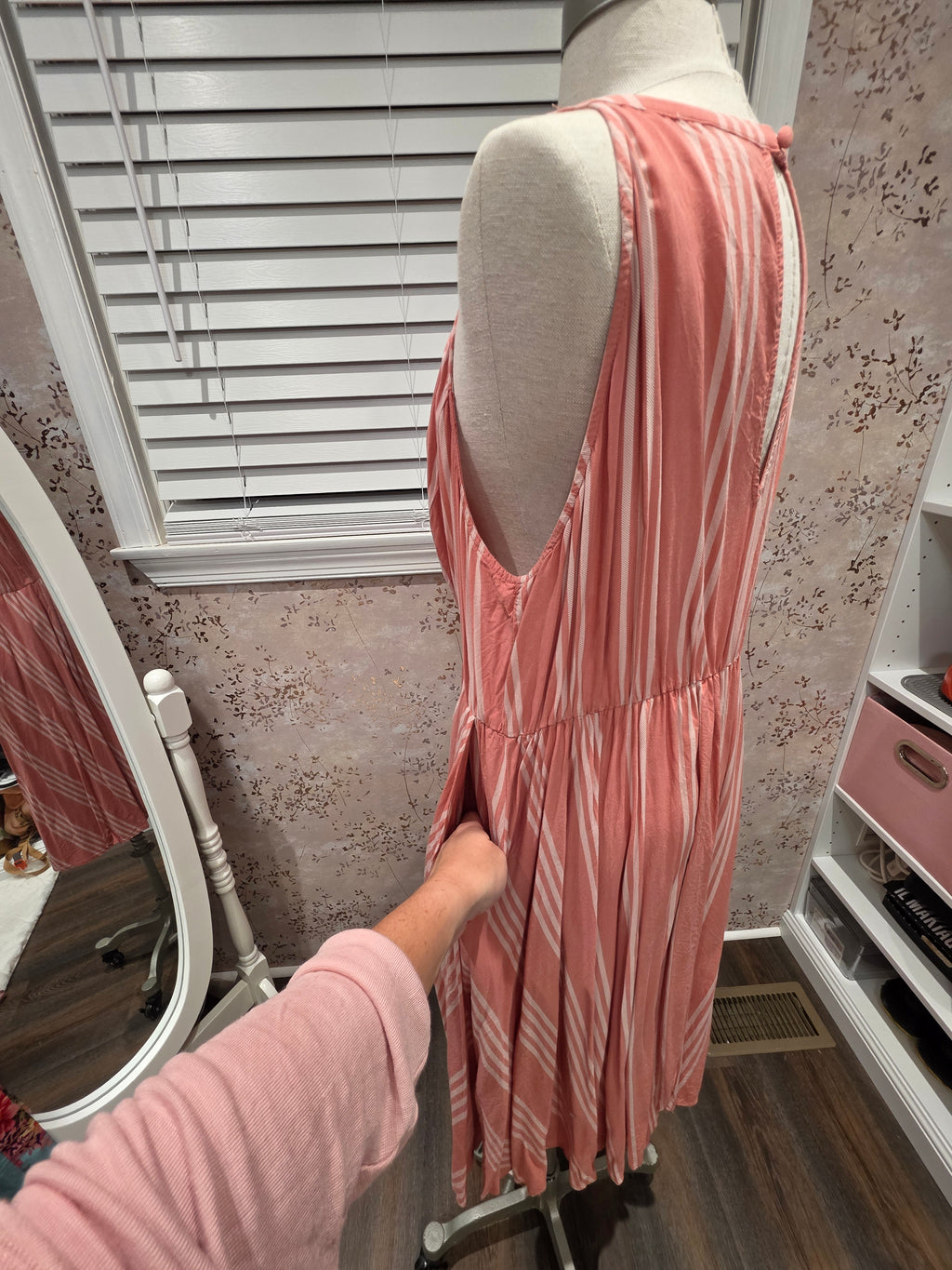 Torrid Blush Stripe Midi Dress- Torrid Size 2