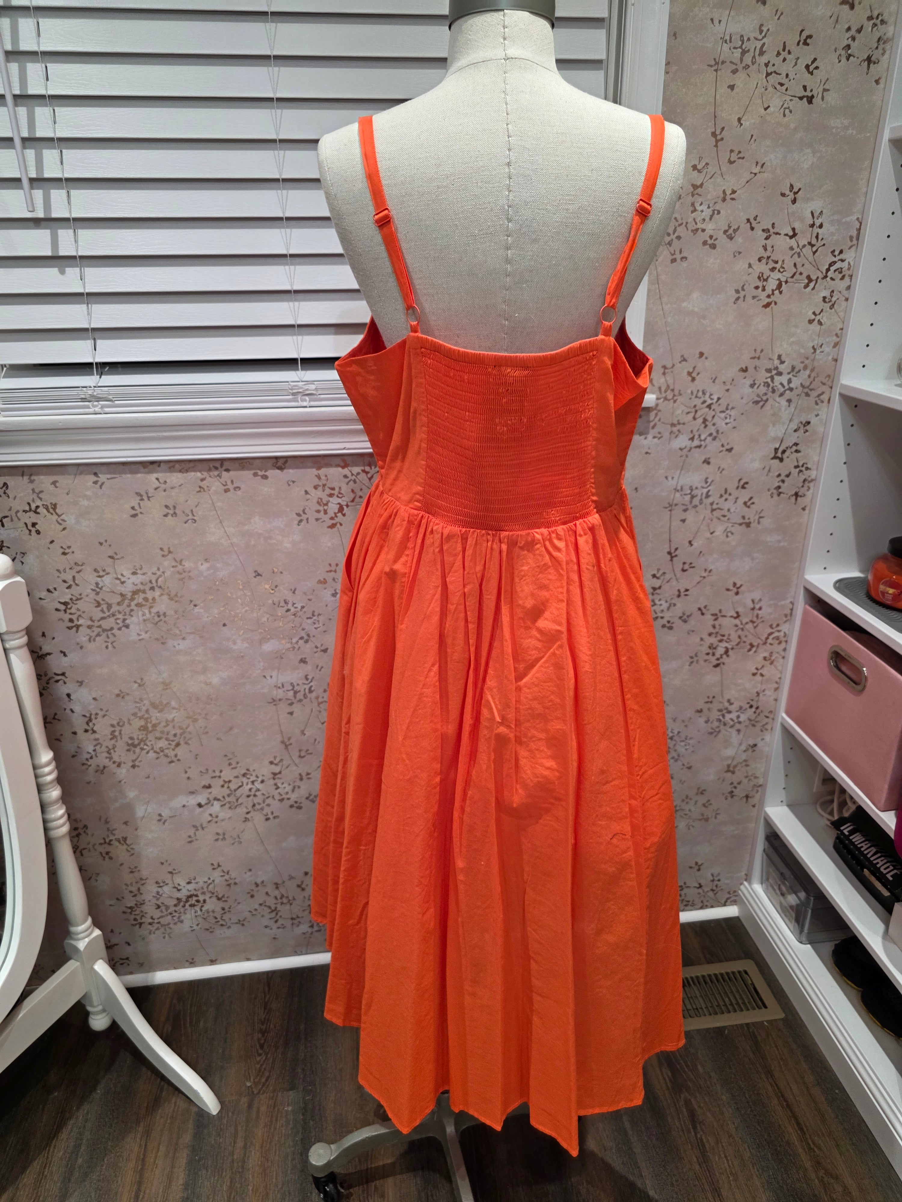 Torrid Neon Coral Lace Midi Sundress NWT- Torrid Size 0