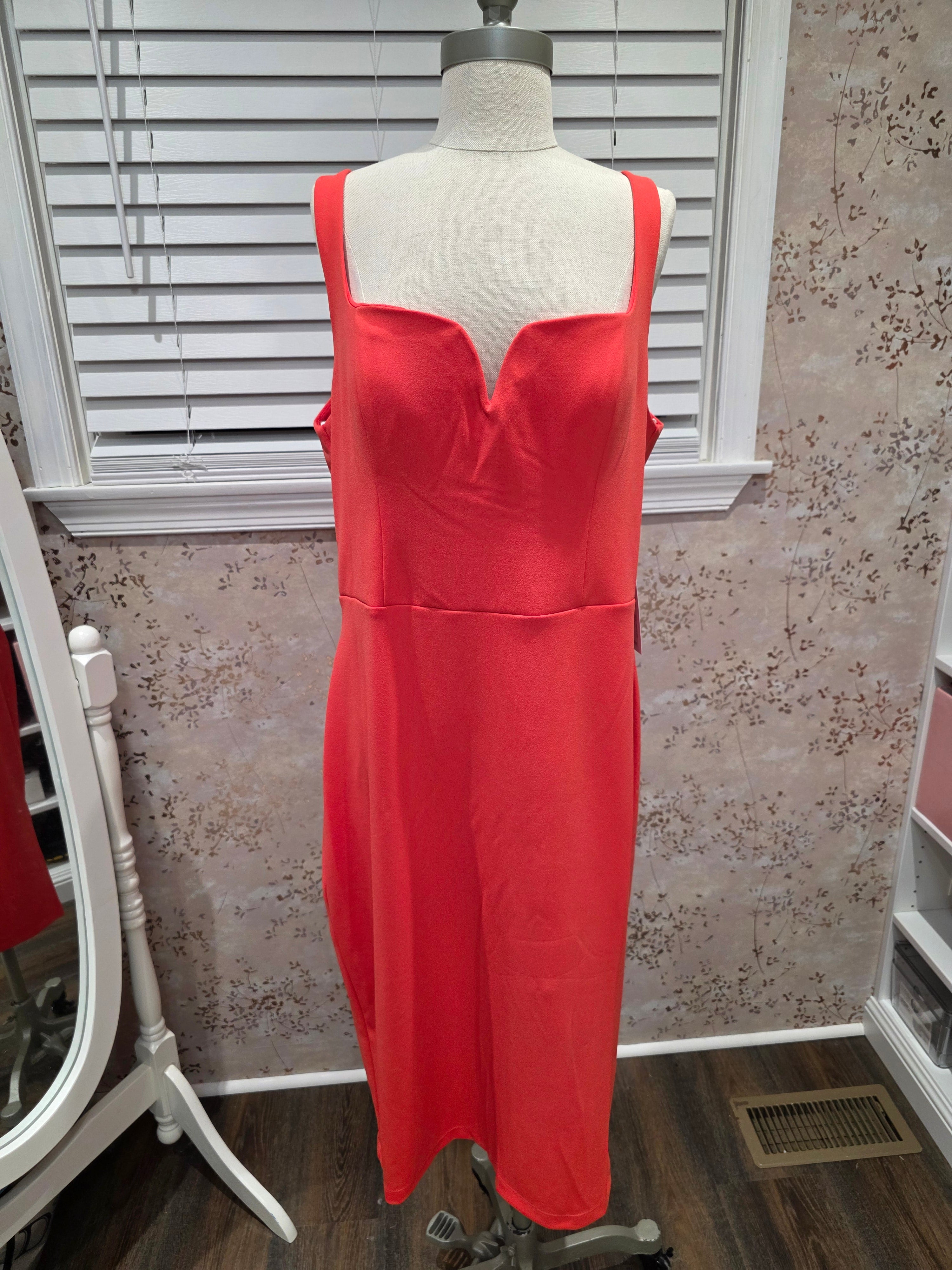 Coralicious Bodycon Midi Dress — NWT- Size 16