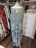 London Style Woman Printed Maxi Dress – Boho Medallion – Size 18W