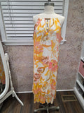 Floral Maxi Dress with Gold Accents- XL