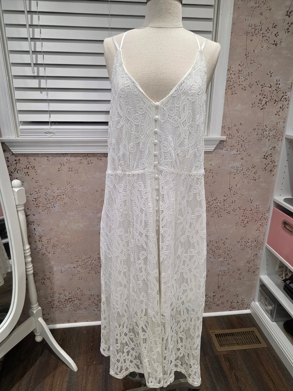White Lace Boho Midi Dress XXL – Luvlli