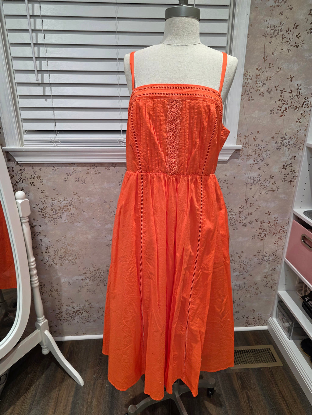 Torrid Neon Coral Lace Midi Sundress NWT- Torrid Size 0