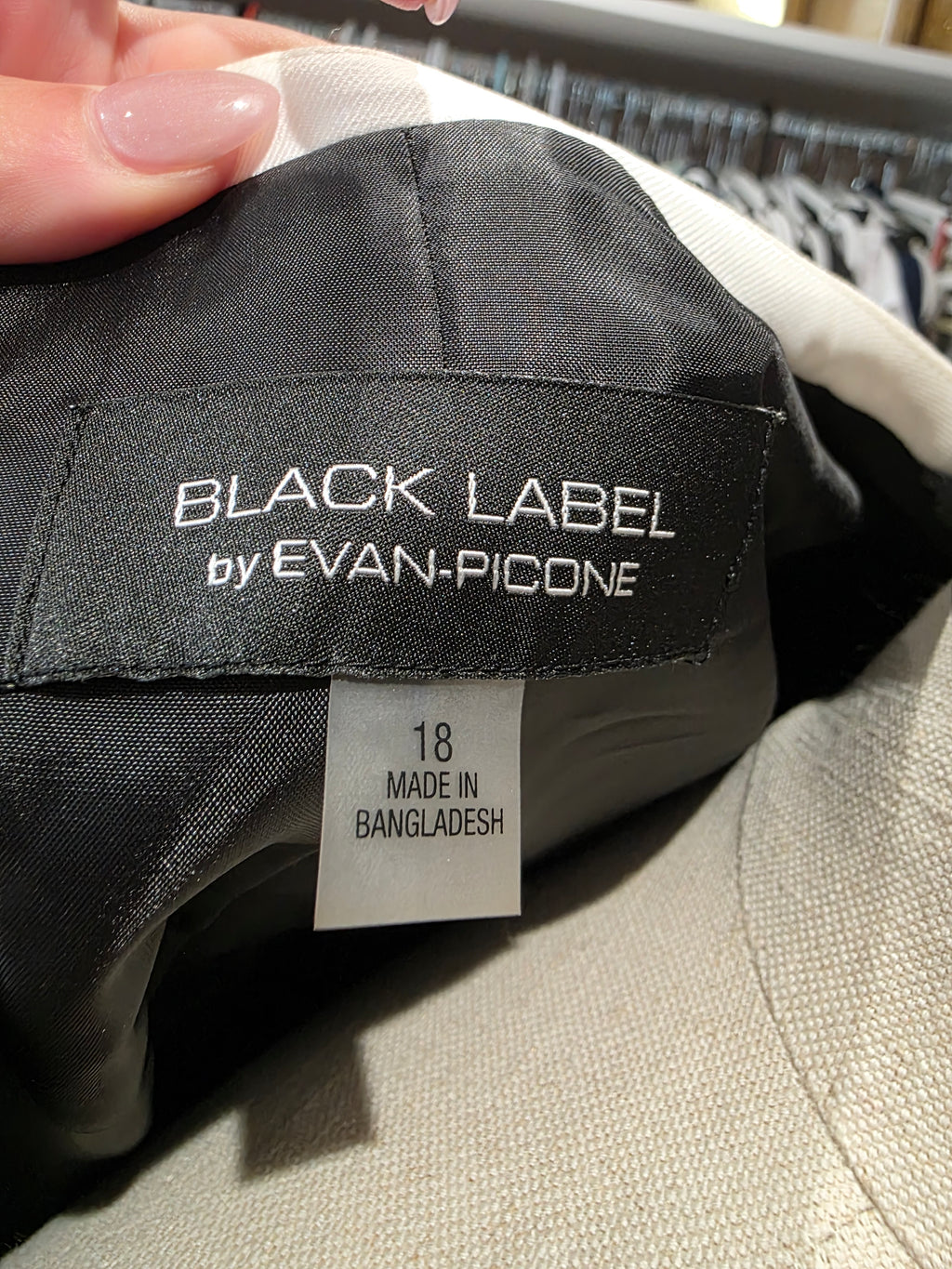 Black Label Evan Picone Blazer Jacket – Black with White Trim – Size 18