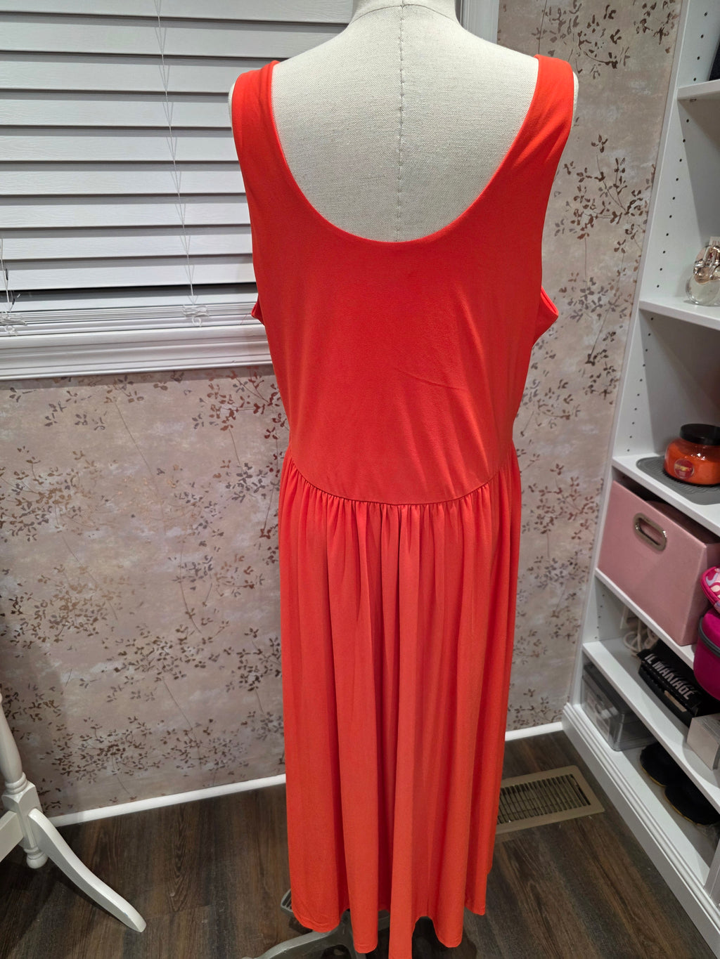 Simply Vera Vera Wang Coral Sleeveless Midi Dress- XXL